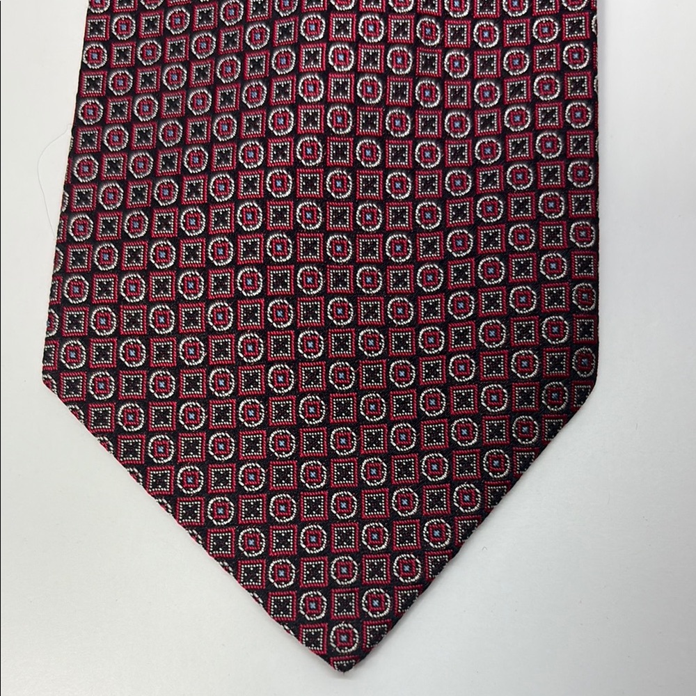 Ralph Lauren Red and Black Silk Tie with Xs & Os Pattern